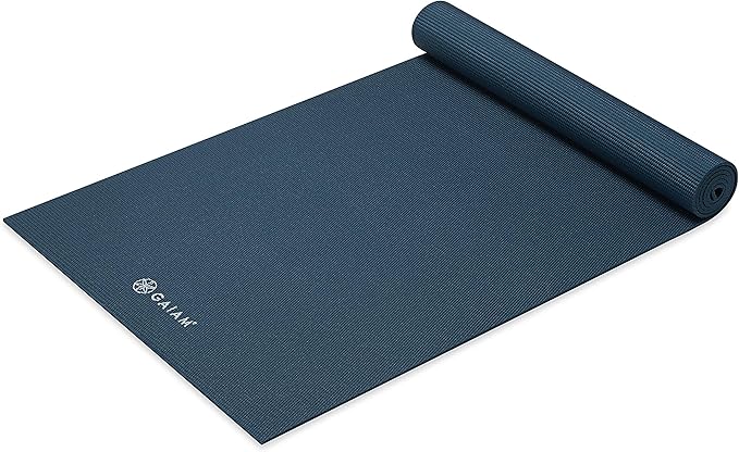 Gaiam Yoga Mat - Premium 5mm Solid Thick Non Slip Exercise & Fitness Mat for All Types of Yoga, Pilates & Floor Workouts (68" x 24" x 5mm)