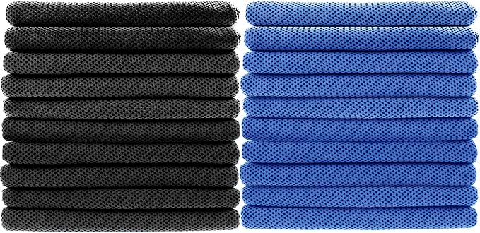 Peicees 20Pcs 40x12'' Microfiber Neck Cooling Towels Sports Sweat Towels Headband for Travel Beach Swimming Camping Climbing Gym Yoga Workout Backpacking, Quick Dry Super Absorbent Compact Lightweight