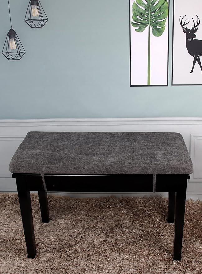 Loveboat Washable Bench Cushion, Non-Slip Bench Pad for Shoe Storage, Window, Piano, Dining 36"x14"x2" Dark Grey