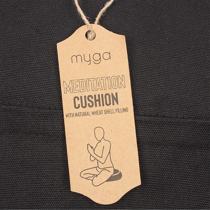 Myga Zafu Yoga Meditation Cushion with Washable Cover - Floor Cushion Pillow with Natural Buckwheat Filling - Soft Round Cotton Design for Meditating or Pranayama Exercises