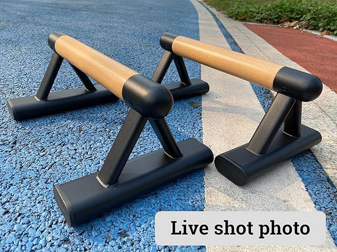 SELEWAERE Parallettes Floor Workout Push Up Handles Non-Slip Pushup Bars Handstand Bars for Calisthenic Fitness Sturdy Steel Tubing, Load up to 600 lbs