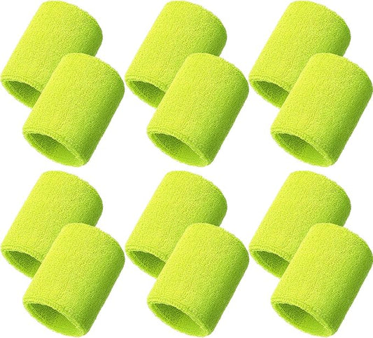12 Pack Sweatbands Sports Wristband Cotton Sweat Band for Men and Women, Good for Tennis, Basketball, Running, Gym, Working Out
