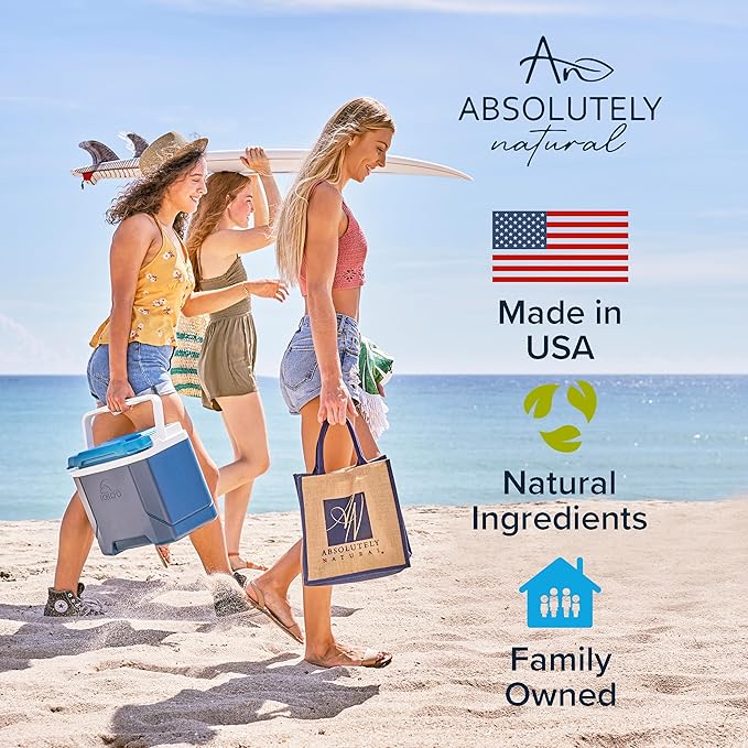 Absolutely Natural - SPF 15 Mineral Sunscreen - Broad Spectrum Water Resistant Moisturizer Lotion For Body & Face - With Non-Nano Zinc Oxide, Vitamin E, & Antioxidants - Made in USA, 3 Oz