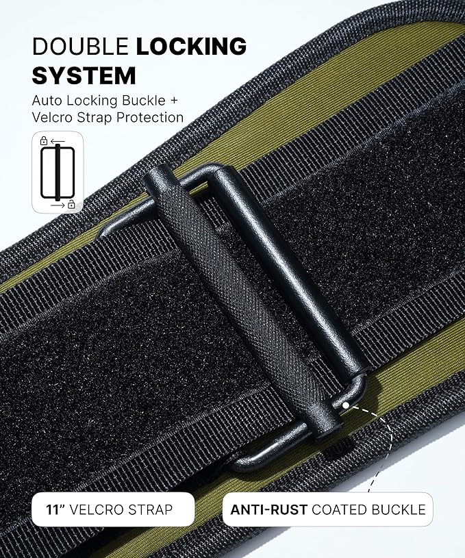 DMoose Fitness Weight Lifting Belt for Squats, Deadlift & Intense Workout - 6" Adjustable Fit Auto Lock Weightlifting Belt for Men & Women - Neoprene Gym Belts for Stability & Lumbar Back Support