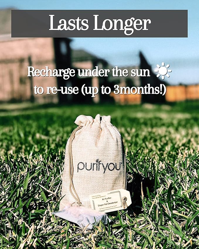 100% Natural Bamboo Charcoal Air Purifying Bag - Set of 12 Carbon Filters, Deodorizer Bags, Odor Absorber for Diaper Pail, Trash, Shoes, Closets, Cars, Fridge, Pets House, Kitchen, Home by purifyou
