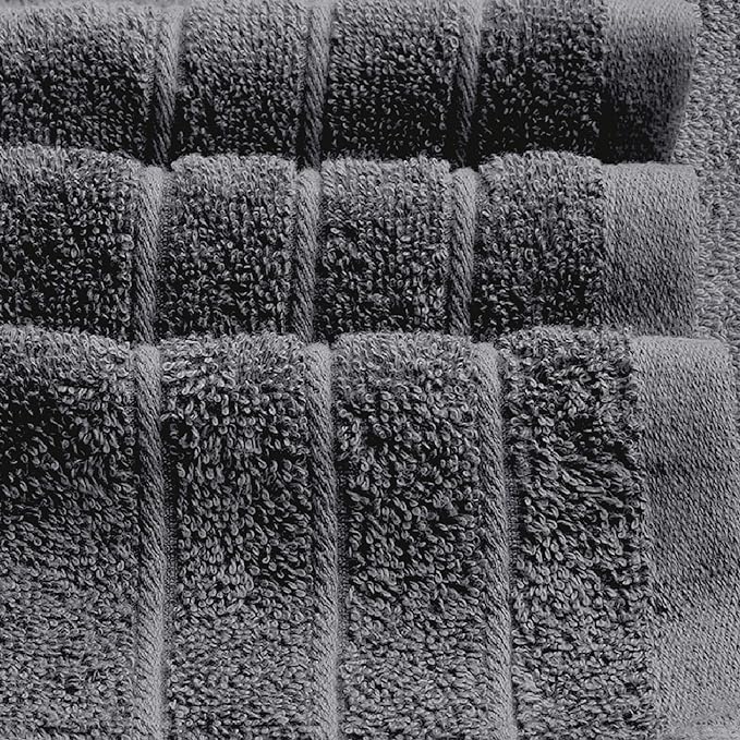 Tens Towels Pack of 4 Extra Large Bath Towels 30 x 60 Inches, 100% Cotton, Larger & Lighter Weight, Quicker to Dry, Super Soft and Absorbent, Perfect for Bathroom, Dark Grey