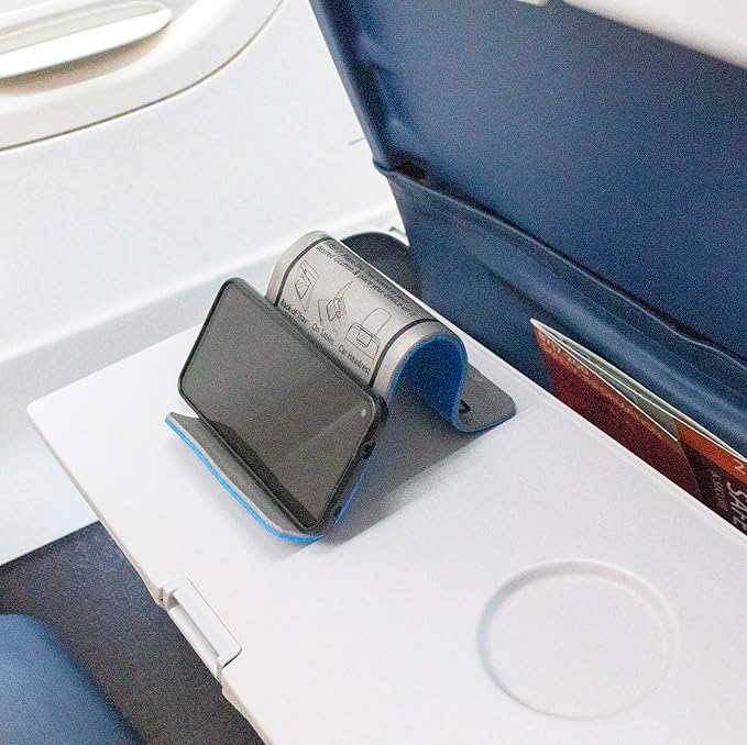 DTLgear Trek Stand Flexible Phone and Small Tablet Holder for Airplane, Office, Desk, Treadmill, Hotel, Kitchen, Plane Travel Essentials