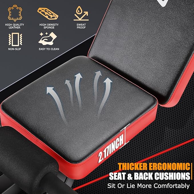 OPPSDECOR 6 in 1 660lbs Weight Bench with Leg Extension and Leg Curl, Foldable Bench Press Set and Squat Barbell Rack with Preacher Curl, Adjustable Workout Bench for Home Gym Strength Training PXZXYX1