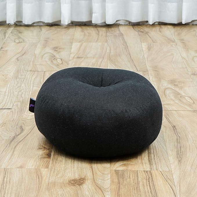 Leewadee Meditation Cushion Set – 1 Small Zafu Yoga Pillow and 1 Small Roll-Up Zabuton Mat Filled with Kapok