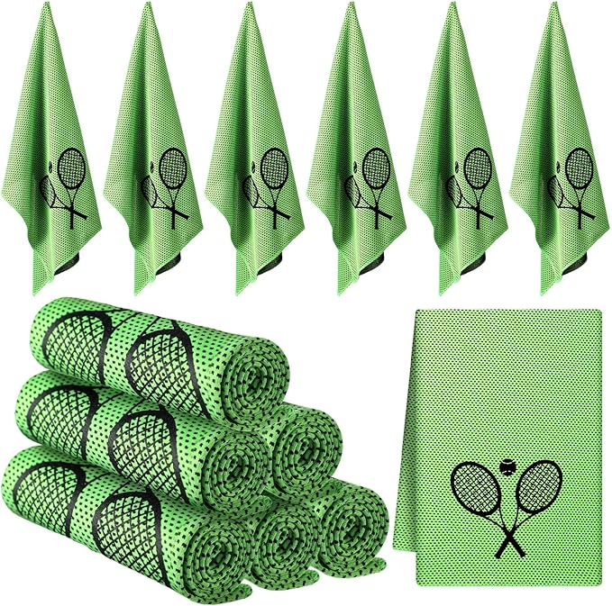 12 Count Cooling Towel Tennis Breathable Chilly Towel 32'' x 12'' Soft Tennis Ice Neck Wrap Workout Sweat Washcloths for Sports Gym Microfiber Dishcloths for Coach Gifts