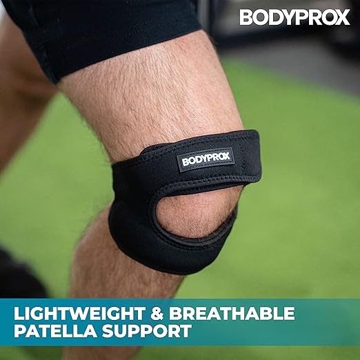 Bodyprox Patellar Tendon Support Strap (Small/Medium), Knee Pain Relief Adjustable Neoprene Knee Strap for Running, Arthritis, Jumper, Tennis Injury Recovery