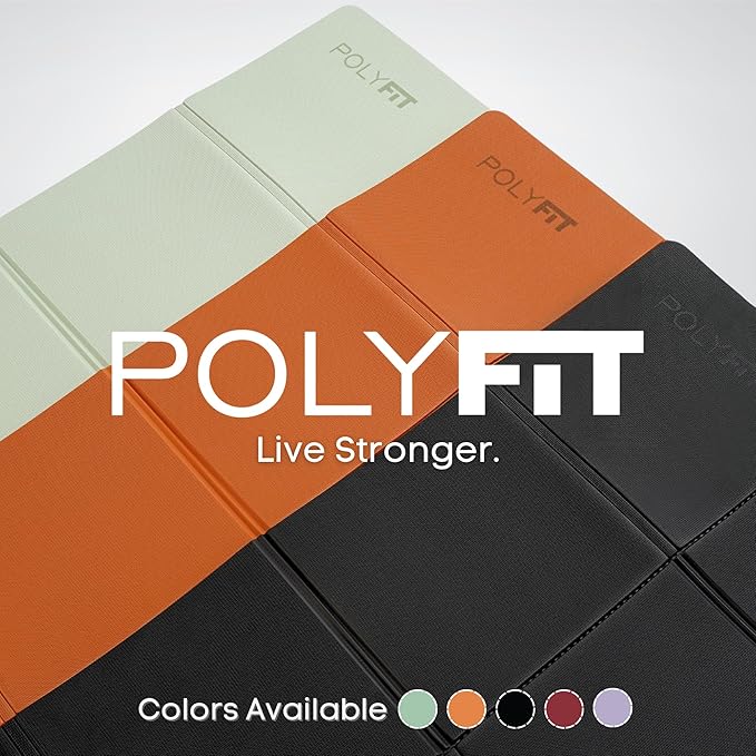 Polyfit Foldable Yoga Mat for Travel and Home Workouts - 7mm Thick - Lightweight, Packable, and Easy to Store - Folding Workout Mat for Women & Men - For Stretching, Yoga & Pilates
