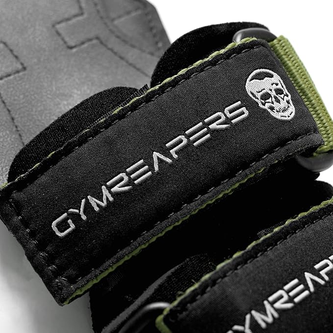 Gymreapers Weight Lifting Grips (Pair) for Heavy Powerlifting, Deadlifts, Rows, Pull Ups, with Neoprene Padded Wrist Wraps Support and Strong Rubber Gloves or Straps for Bodybuilding