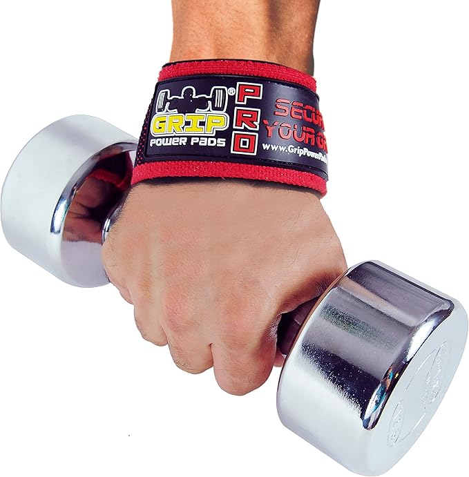 PRO Level Cotton Lifting Straps with Neoprene Wrist Pad Support & Silicone Grip Enhancement - Up to 24" Long Weightlifting Straps & 2" Wide for Maximum Support by Grip Power Pads
