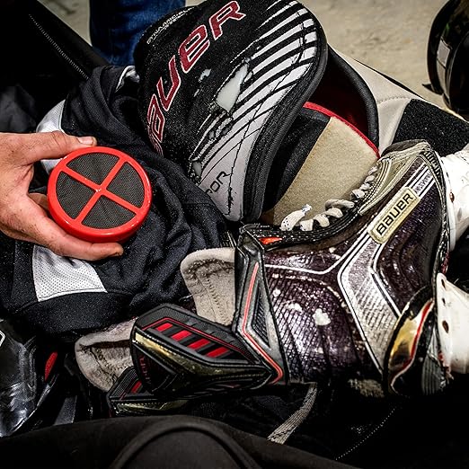 Equipment Deodorizer Pucks - Unscented Sports Equipment Deodorizer Fights Odor and Moisture, Odor Control for Skates, Shoes, Gym Bags, Sports Bags, Totes, Helmets and Gear - 2 Pack