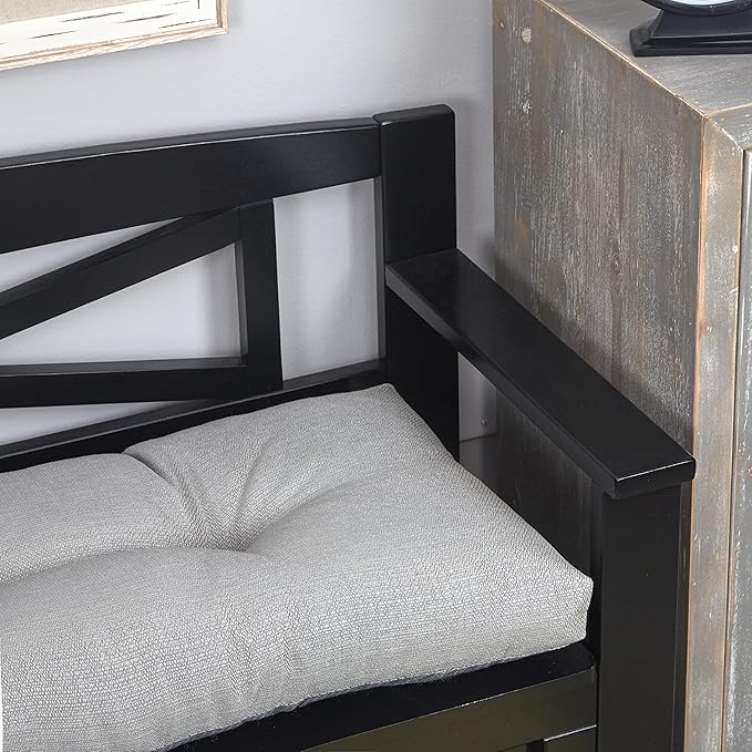 Klear Vu The Gripper Omega Non-Slip Tufted Bench Cushion for Indoor Furniture, Entryway Storage, Bay Window, Corner Nook or Piano Seat, 30 Inches, 04 Gray