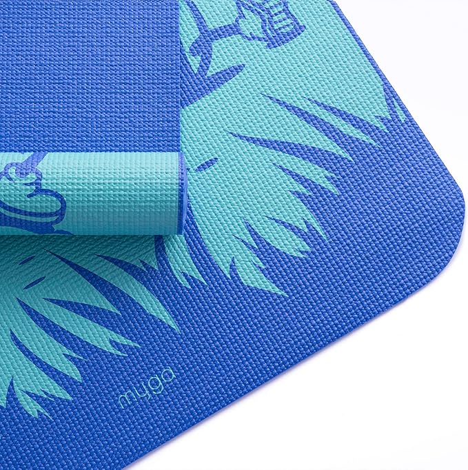 Myga Silk Print Kids Yoga Mat,Non-Slip Yoga Mat for Childrens Exercise, Fitness, Yoga and Mindfulness Lightweight, Easy Clean Play Mat for Girls and Boys