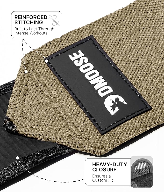 DMoose Fitness Elbow Wraps for Weightlifting (Pair) 40" Adjustable Brace for Joint Support, Pain Relief & Tendonitis - Elbow Straps for Weight Lifting, Bench Press & Gym Workouts, Band for Men & Women