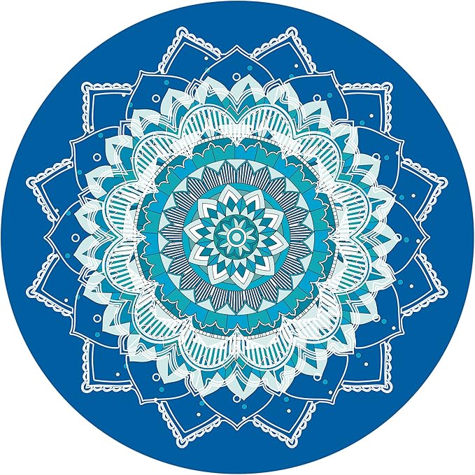 Round Meditation Pilates Yoga Mat Luxury Suede Large Yoga Mat Natural Rubber Non-Slip Base is ery Suitable for Meditation, Stretching, Yoga Environmental Protection, Fitness Exercise, Home and Outdoor. 140CM Diameter