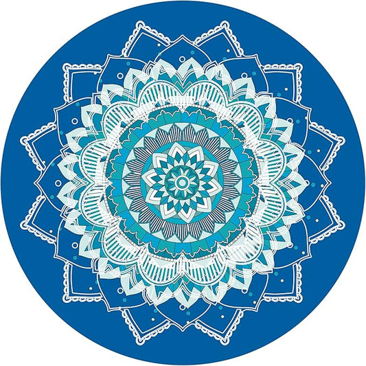 Round Meditation Pilates Yoga Mat Luxury Suede Large Yoga Mat Natural Rubber Non-Slip Base is ery Suitable for Meditation, Stretching, Yoga Environmental Protection, Fitness Exercise, Home and Outdoor. 140CM Diameter