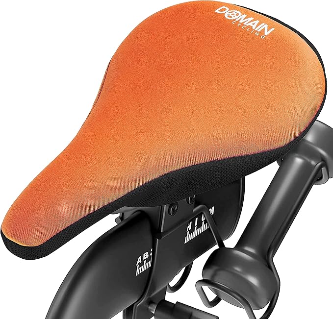 Bike Seat Cushion - Ultimate Comfort, Fits Peloton Seat Cushion and Most Exercise and Spin Bikes, Padded Gel Bike Seat Cover to Make Peloton Bicycle Seat Comfortable, 10.5”x7”