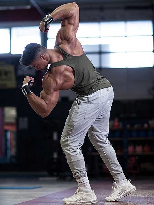 Fitgriff® Wrist Wraps for Weightlifting (18") Heavy-Duty Support for Gym, Bench Press, and Pushups (1 Pair) - for Men and Women (Grey-Camo)