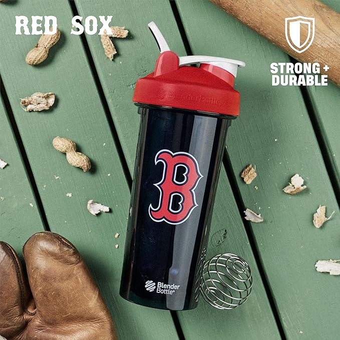 BlenderBottle Shaker Bottle Pro Series Perfect for Protein Shakes and Pre Workout, 28-Ounce, Red/Blue (Boston Red Sox)