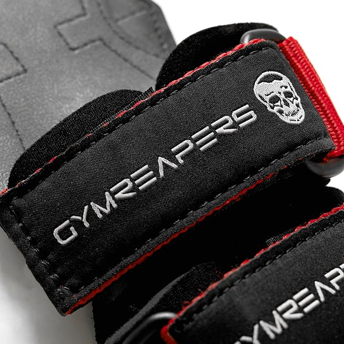 Gymreapers Weight Lifting Grips (Pair) for Heavy Powerlifting, Deadlifts, Rows, Pull Ups, with Neoprene Padded Wrist Wraps Support and Strong Rubber Gloves or Straps for Bodybuilding