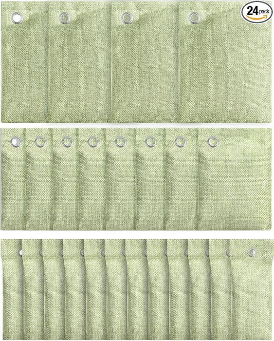 Nuanchu 24 Pcs Activated Charcoal Odor Absorber 50g/100g/200g, Air Purifying Bamboo Charcoal Bags, Natural Shoe Odor Absorber, Deodorizer Absorbers for Fresh Car Home Closet Pet Basement Smell(Green)