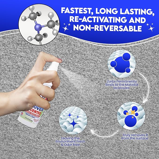 ZORBX Unscented Odor Eliminator for Strong Odor 2 Fl Oz, Pack of 1 - Used in Hospitals & Healthcare Facilities - Advanced Formula, Fast-Acting Odor Remover Spray for Dog, Cat, House & Carpet
