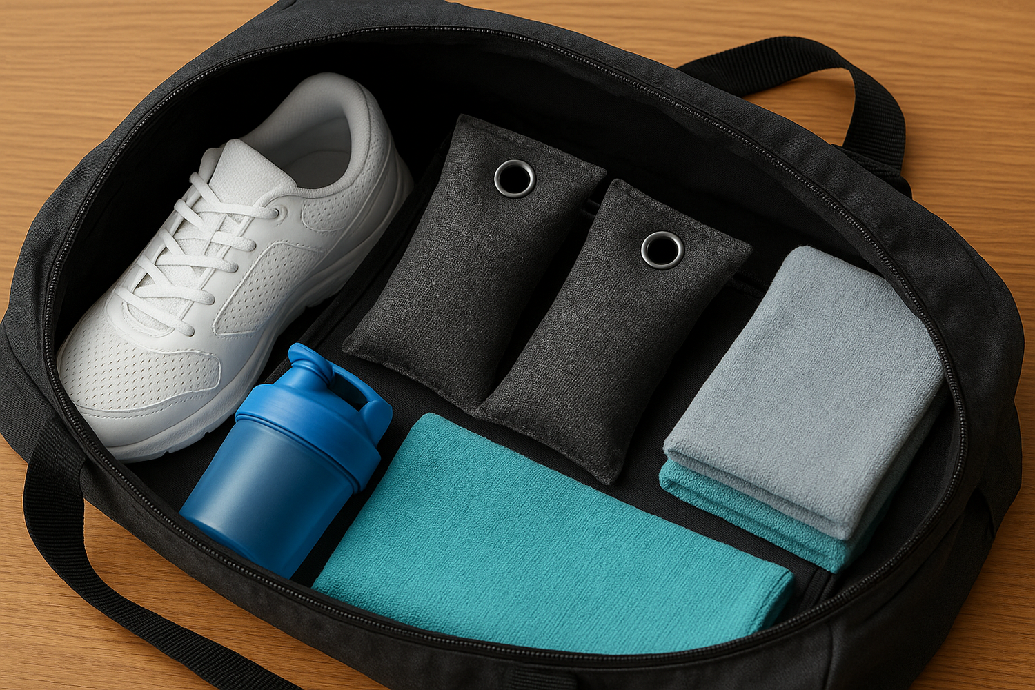 PrimeVita deodorizing gym bag inserts for fitness, wellness, and daily workout training gear