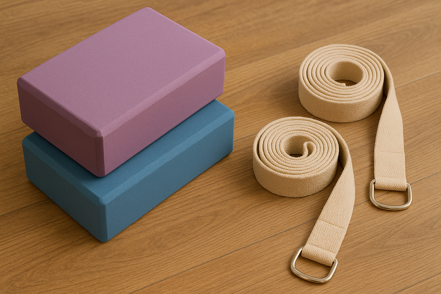 PrimeVita yoga blocks and straps for fitness, wellness, and daily workout training gear