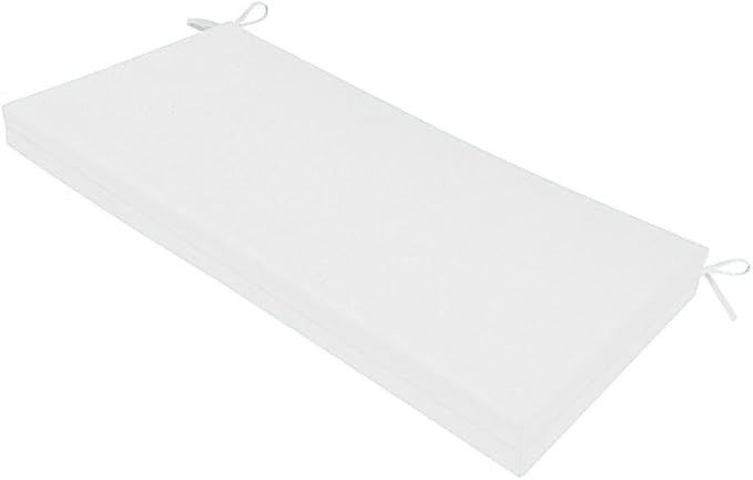 SK Studio Outdoor Bench Cushion 59x18x3 Inch Waterproof Patio Furniture Cushion Fade Resistant Pation Replacement Seat Pad with Tie Straps for Patio Garden Swing Porch Furniture, White