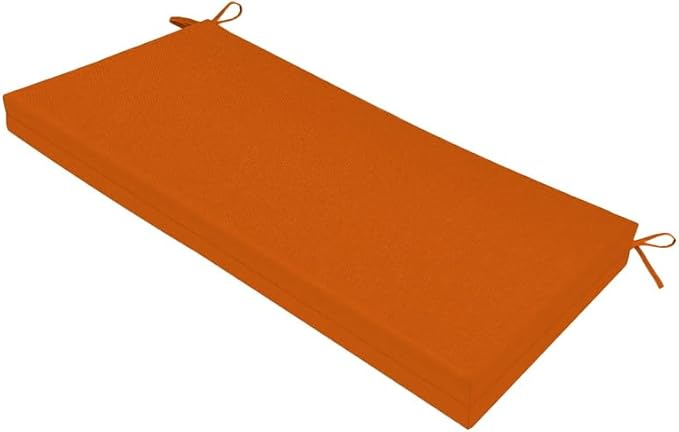 SK Studio Outdoor Bench Cushion 42x18x3 Inch Waterproof Patio Furniture Cushion Fade Resistant Pation Replacement Seat Pad with Tie Straps for Patio Garden Swing Porch Furniture, Orange