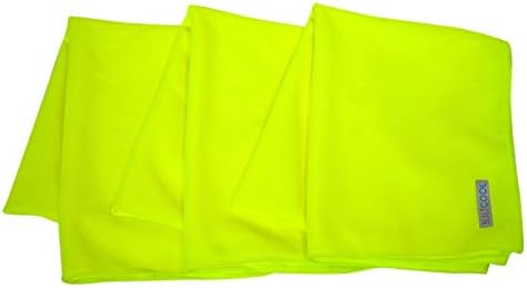 BUILTCOOL Adult Cooling Towel - Men & Women Chilly, Lightweight, Soft, Neck and Face Cooling Towel for Sport, Camping, Hunting, One Size, Hi Vis Safety Yellow, 3 Pack