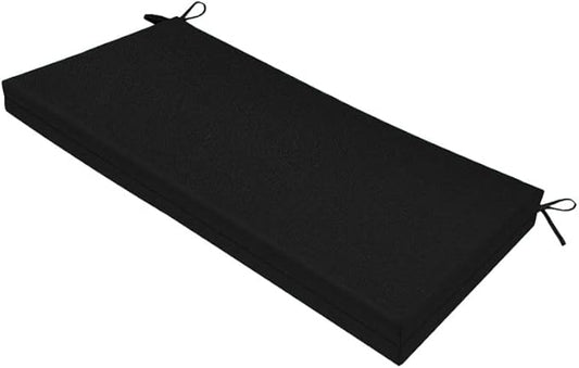 SK Studio Outdoor Bench Cushion 45x18x3 Inch Waterproof Patio Furniture Cushion Fade Resistant Pation Replacement Seat Pad with Tie Straps for Patio Garden Swing Porch Furniture, Black