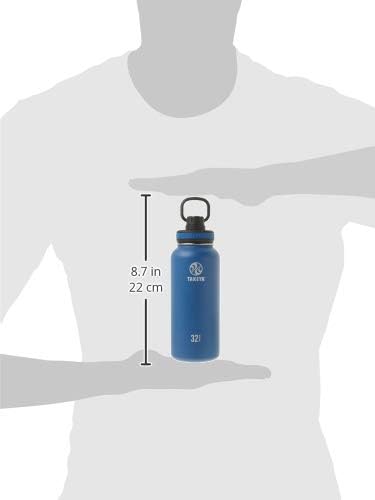 Takeya Originals 32 oz Vacuum Insulated Stainless Steel Water Bottle with Spout Lid, Navy