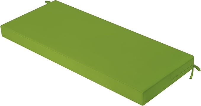 idee-home Outdoor Bench Cushion Waterproof, Bench Cushions for Outdoor Furniture, Patio Porch Swing Replacement Seat Pad with Ties for Garden Backyard, 42 x 18 Inch Green