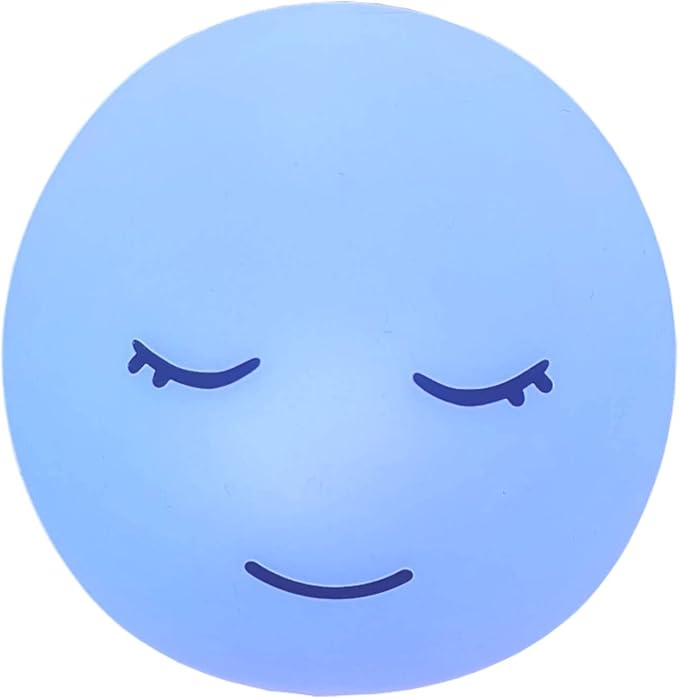 Breathing lamp Guided Visual Meditation Tool for Mindfulness, Slow Your Breathing & Calm Your Mind for Stress & Anxiety Relief, 3 Color and 478 Seconds Breathing Mode Silicone Cute Smiley face lamp