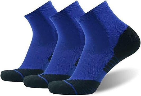 HUSO Compression Ankle Running Socks: Athletic Socks for Men Women with Cushion,Work Hiking Basketball Sport Socks 3 Pairs
