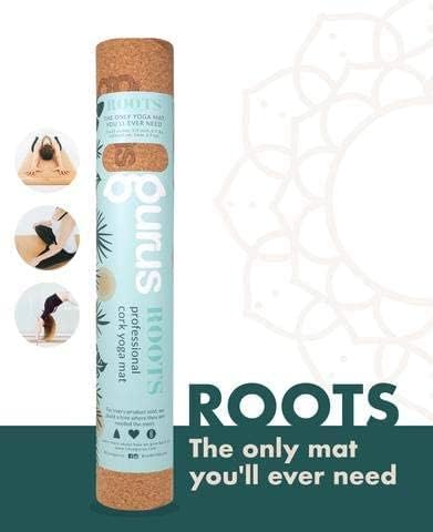GURUS Sweat Proof Durable Cork Yoga Mat Thick Non Slip Exercise Mat for Home Workout