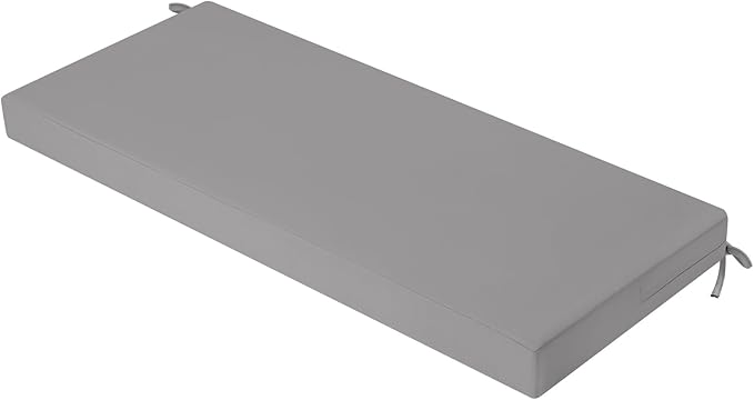idee-home Outdoor Bench Cushion Waterproof, Bench Cushions for Outdoor Furniture, Patio Porch Swing Replacement Seat Pad with Ties for Garden Backyard, 59 x 18 Inch Grey