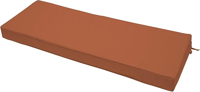 Outdoor Bench Cushion 42 x 18 x 3 Inch, Waterproof Patio Furniture Cushions with Ties, Non-Slip Rectangle Bench Seat Cushion Foam Pad for Garden Sofa Settee Couch Swing, Red