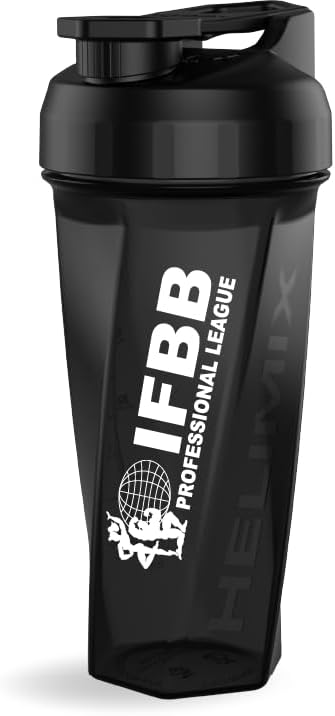 HELIMIX 2.0 IFBB Officially Licensed Vortex Blender Shaker Bottle Holds upto 28oz | No Blending Ball or Whisk | USA Made | Portable Pre Workout Whey Protein Drink Shaker Cup | Mixes Smoothies Shakes
