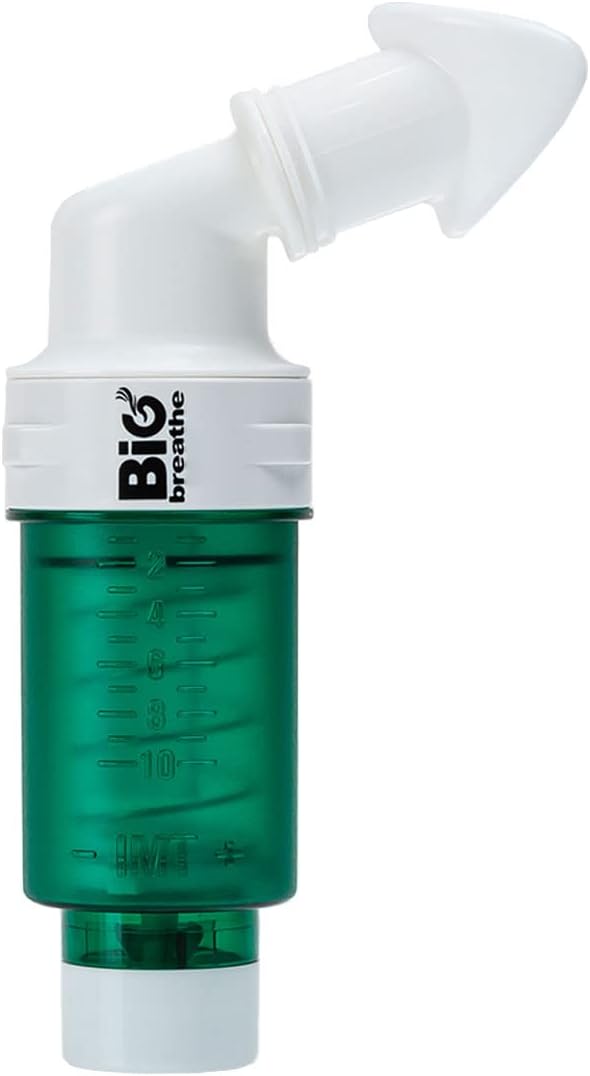 Bigbreathe IMT Low(Green) | Inspiratory Muscle Trainer for First-time Users, Breathing Exercise Device, Adjustable Resistance