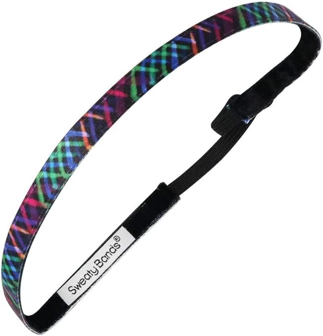 Sweaty Bands Womens Girls Headband - Non-Slip Velvet-Lined Fitness Hairband - Don't Cross Me Black 3/8-Inch