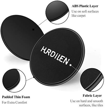 Core Sliders, Exercise Gliding Discs Dual Sided Use on Carpet and Hardwood Floors, Lightweight and Perfect Fitness Apparatus for Training Abdominal Core Strength