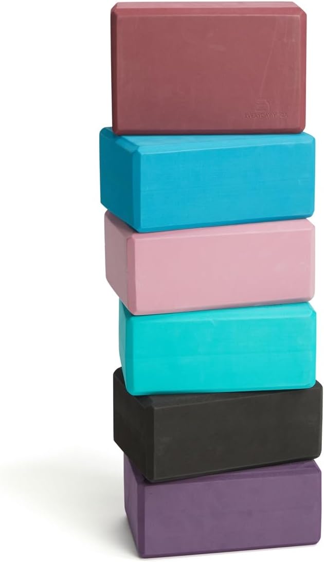 𝗘𝘃𝗲𝗿𝘆𝗱𝗮𝘆 𝗬𝗼𝗴𝗮 Foam Block with Soft Non-Slip Surface for Stability, Balance, and Deepen Stretches - Ideal for Yoga, Pilates, and Meditation Accessories (Sold Singular)