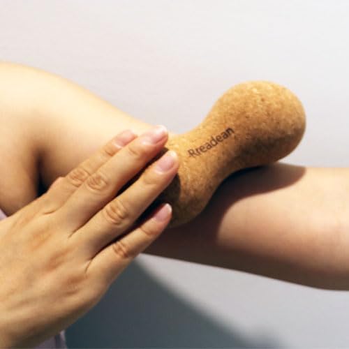 Cork Peanut Massage Ball, Lacrosse Ball Peanut Roller Massage for Rigger Point Therapy, Relax Muscles,Back Pain, Yoga & Posture Improvement