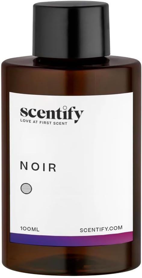 Scentify Noir Aroma Oil Refill Scent for Oil Diffusers - Bergamot, Bay Leaf, Vetiver, Cedar, Musk Scents - Luxurious Relaxing Aromatherapy Diffuser Fragrance 100ml, 3.38 oz